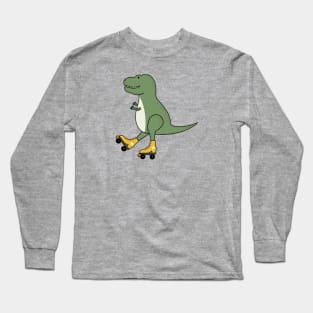 Roller skating dino Long Sleeve T-Shirt